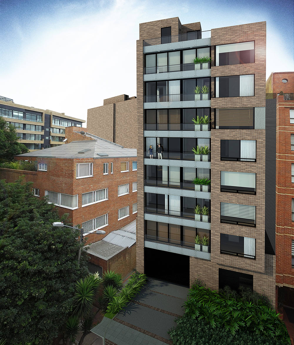 Render Fachada Edificio G2 Vista 2